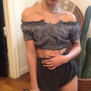 Milkmaid gingham crop top